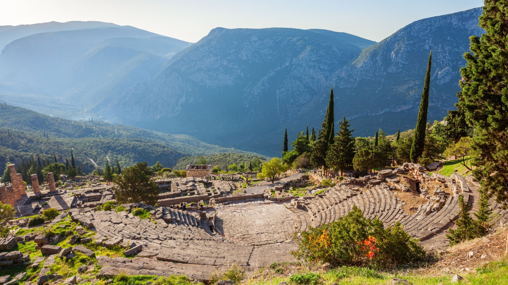 Delphi, Greece — Delphi Theatre Behind